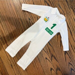 Kids Baby Golf Caddy Outfit - white long sleeve caddy outfit